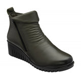 Lotus "Cordelia" Khaki Leather Ankle Boot