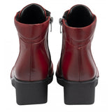 Lotus Myrthe Red Leather Wedge Ankle Boot