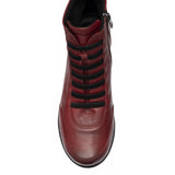 Lotus Myrthe Red Leather Wedge Ankle Boot