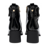 Lotus Quincy Black Patent Block Heel Ankle Boot