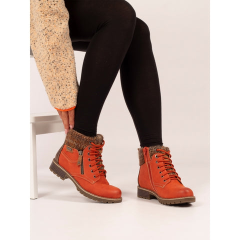 Lunar Millie Waterproof Ankle Boot In Orange