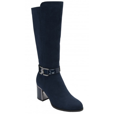 Lotus Harwin Navy Heeled Knee Boot