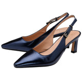 Lotus Sharon Navy Sling Back Court Shoe