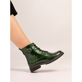 Lunar "Parlour" Green Patent Ankle Boot