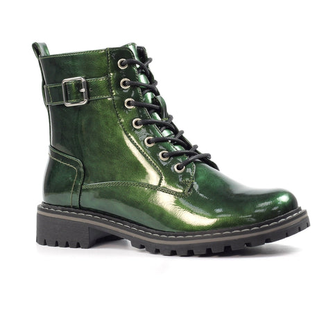 Lunar "Parlour" Green Patent Ankle Boot