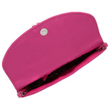 Lotus Rose Pink Suede Leather Clutch Bag
