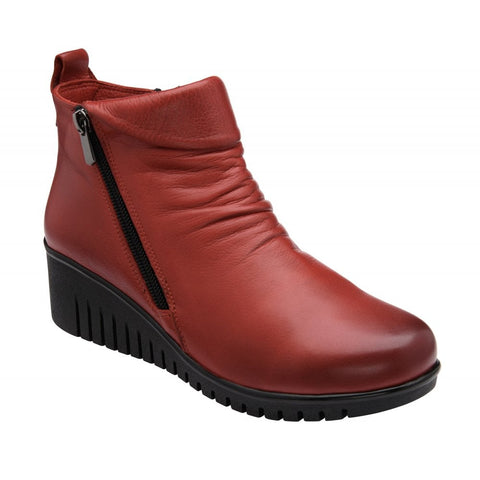 Lotus "Cordelia" Red Leather Ankle Boot