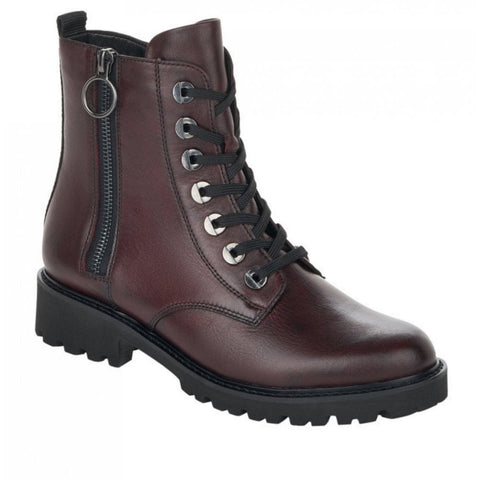 Remonte Odeon Leather Ankle Boot in Burgundy (fucshia)