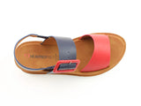 Heavenly Feet Pistachio Wedge Sandals in Navy and Red