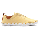 Lunar St Ives Lemon Leather Plimsoll