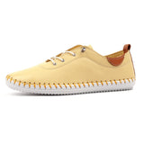 Lunar St Ives Lemon Leather Plimsoll