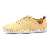Lunar St Ives Lemon Leather Plimsoll