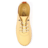 Lunar St Ives Lemon Leather Plimsoll