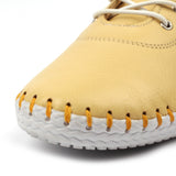 Lunar St Ives Lemon Leather Plimsoll