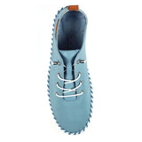 Lunar St Ives Light Blue Leather Plimsoll