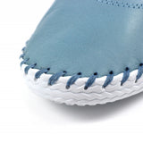 Lunar St Ives Light Blue Leather Plimsoll