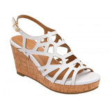 Lotus Rhi White Wedge Sandal
