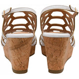 Lotus Rhi White Wedge Sandal