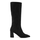 Lunar Witham Long Black Sparkle Heeled Boot