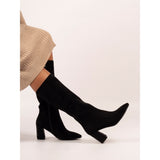 Lunar Witham Long Black Sparkle Heeled Boot