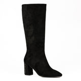 Lunar Witham Long Black Sparkle Heeled Boot
