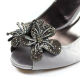 Lunar Ankara Grey Peep Toe Sling Back