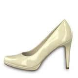 Tamaris Cream Patent Court Shoe