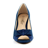 Lunar "Mira" Navy Peep Toe Court Shoe
