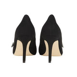 Lotus Black "Alyssa" Diamante Trim Court Shoe