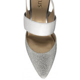 Lotus "Joie" Silver Diamante Sling back