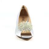 Lunar Lucia Silver Satin Beaded Shoe