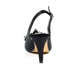 Lunar Ankara Black Peep Toe Sling Back