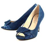 Lunar "Mira" Navy Peep Toe Court Shoe