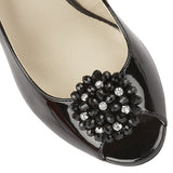 Lotus "Elodie" Black Patent Heeled Sandal