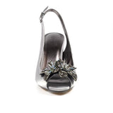 Lunar Ankara Grey Peep Toe Sling Back