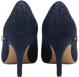Lotus "Kayla"  Navy Diamante Court Shoe