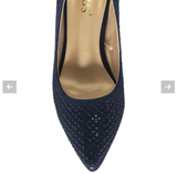 Lotus "Kayla"  Navy Diamante Court Shoe